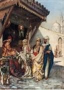 Arab or Arabic people and life. Orientalism oil paintings 596